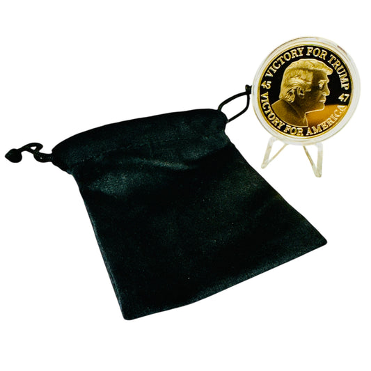 President Trump Victory Coin with Black Velvet Bag