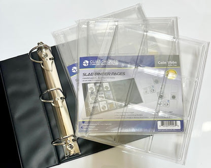BCW 3" Binder INCLUDES -  5 Guardhouse Coin Slab Pages