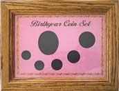 Pink Birth Year Set for Girls with Oak Frame