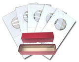 2.5x2.5 Cardboard Coin Holders for Crown/American Silver Eagle with Red Crown Storage Box