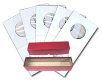 2x2 Cardboard Coin Holders for Cent/Penny, 19mm or /75" with Red Storage Box