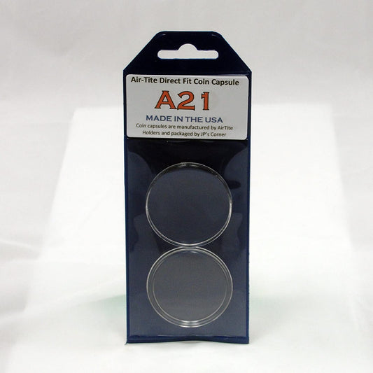 Air-Tite Direct Fit Coin Capsule A21.2 for U.S. Nickels in JP's Retail Packaging