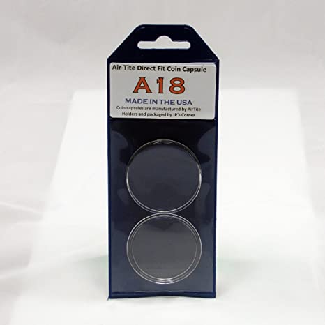 Air-Tite Direct Fit Coin Capsule A18 for U.S. Dime in JP's Retail Packaging