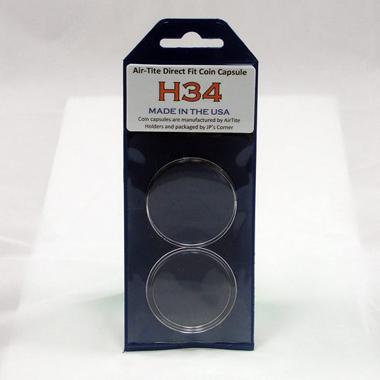 Air-Tite Direct Fit Coin Capsule H34 for U.S. $20.00 Gold St. Gaudens in JP's Retail Packaging