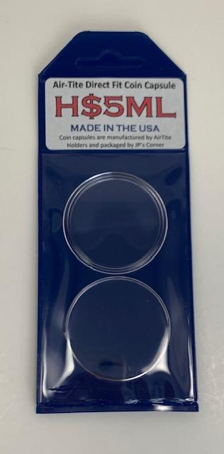 Air-Tite Direct Fit Coin Capsule H$5ML for 1 oz Silver Maple Leaf in JP's Retail Packaging