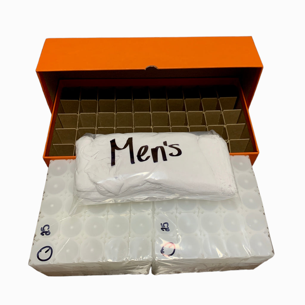 Bundle N - (50 - Square Quarter Tubes, Quarter Roll Tube Box, & 12 pairs of men's gloves)  Add to cart for further Savings!